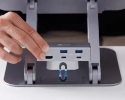 Adjustable Laptop Stand in Aluminum with 4K USB-C Mini Docking Station