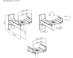 Adjustable Wall Mount Speaker Pair - Black