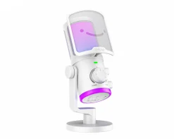 Ampligame AM6 Condenser Microphone with RGB - White