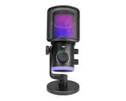 Ampligame AM6 Condenser Microphone with RGB - Black