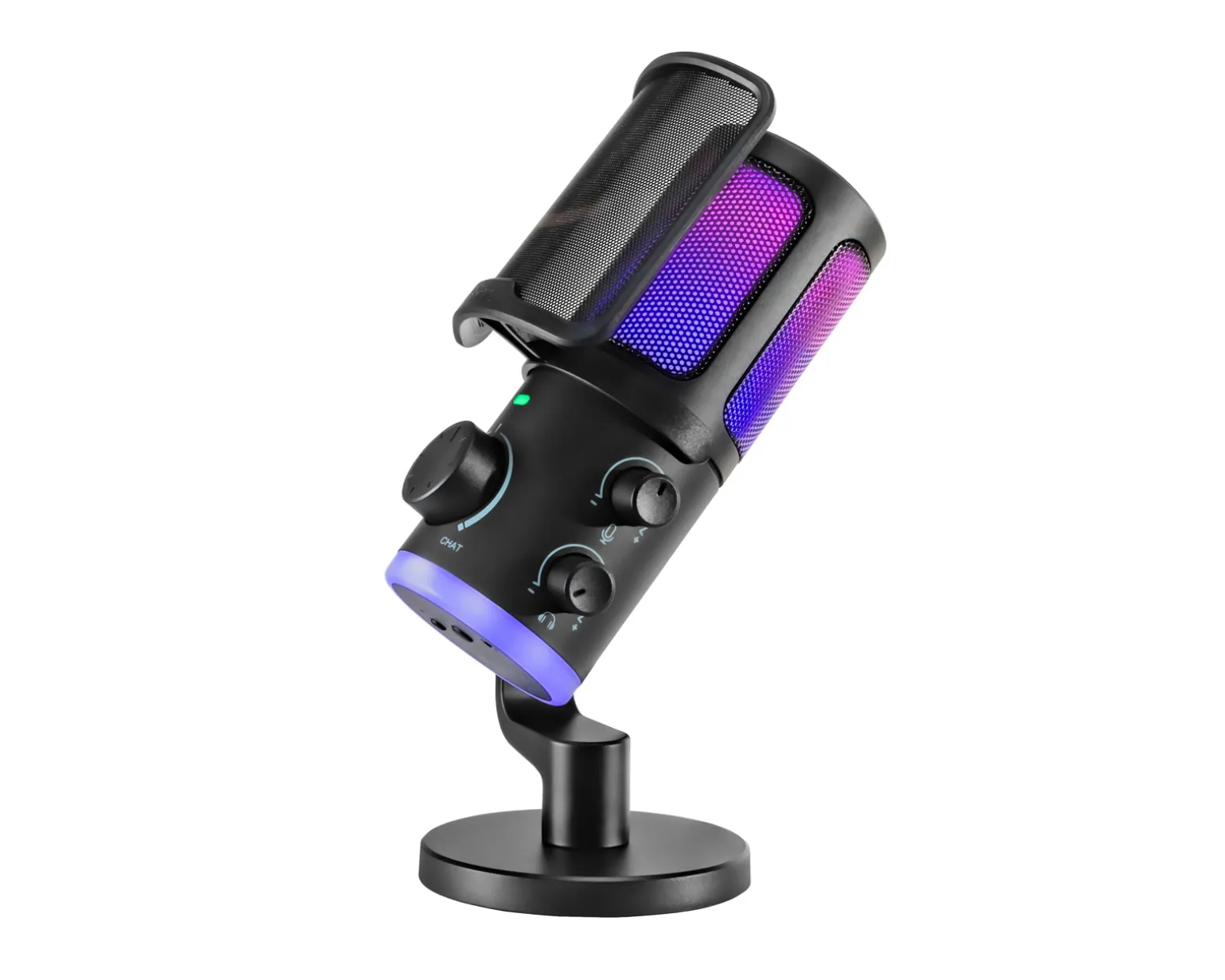 Ampligame AM6 Condenser Microphone with RGB - Black