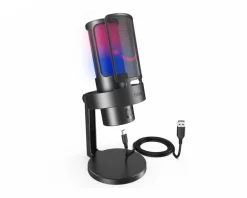 AMPLIGAME A8 Plus RGB USB Microphone with 4 Polar Patterns (PC/PS4/PS5) - Black