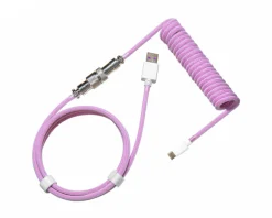 Coiled Cable USB-C to USB-A 1.5m - Aviator - Candy Magenta