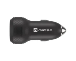 Coney Car Charger - 1x USB-A 1x USB-C 48W PD 3.0 - Black