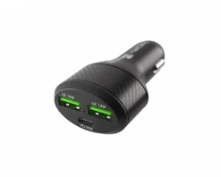 Coney Car Charger - 2x USB-A 1x USB-C 84W PD 3.0 - Black