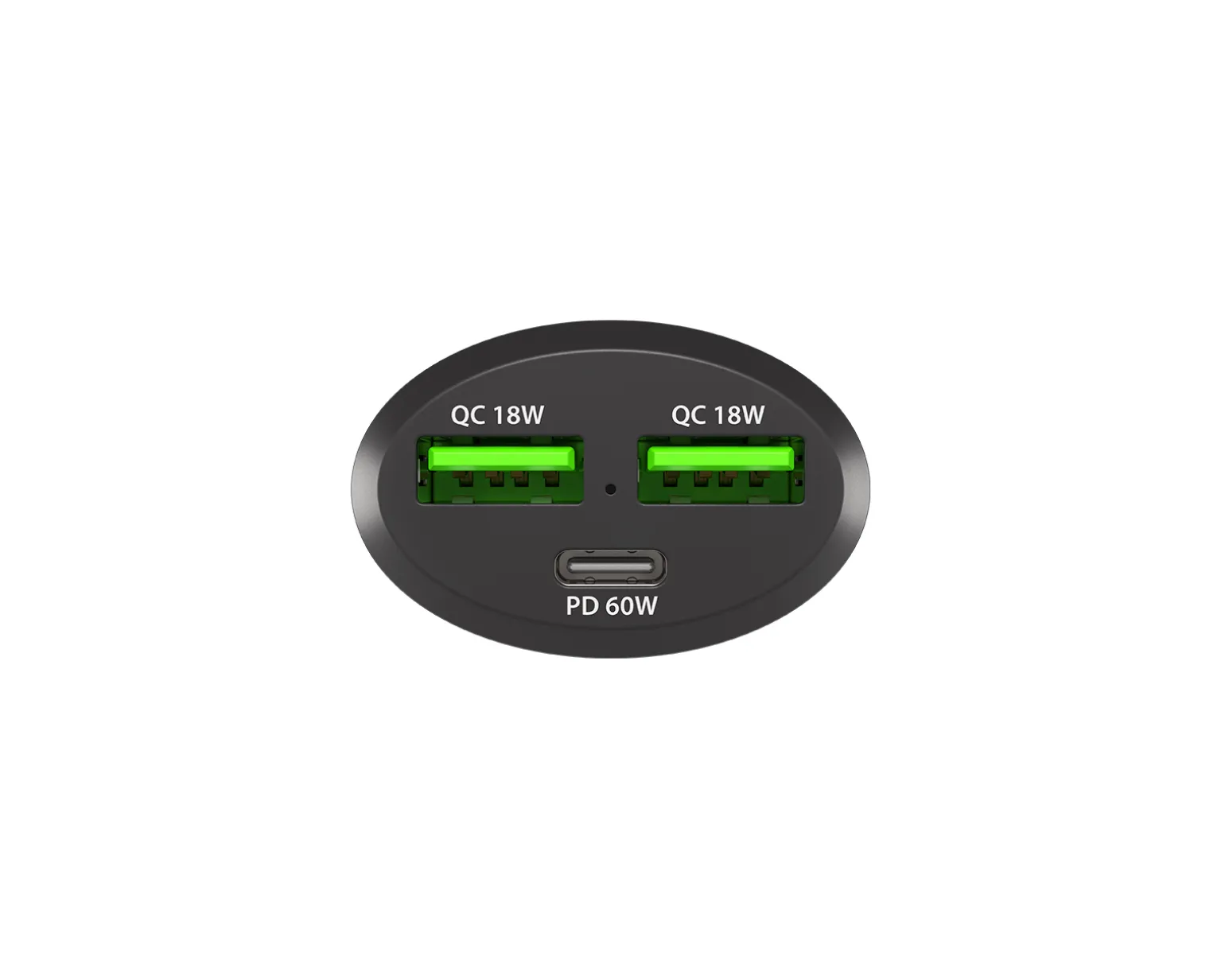 Coney Car Charger - 2x USB-A 1x USB-C 84W PD 3.0 - Black