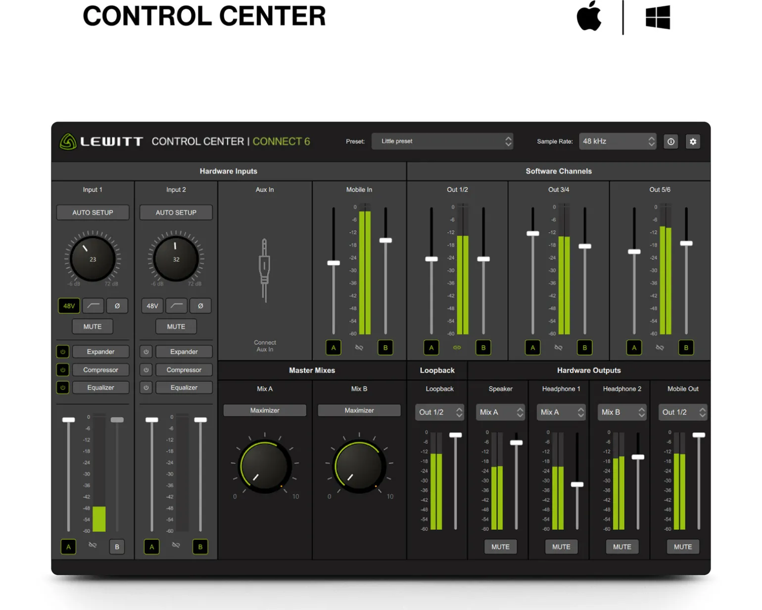CONNECT 6 Dual USB-C Audio Interface for Creators, Streamers and Musicians