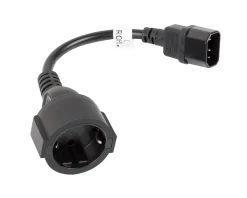 C14 to Schuko (F) 20 cm Black