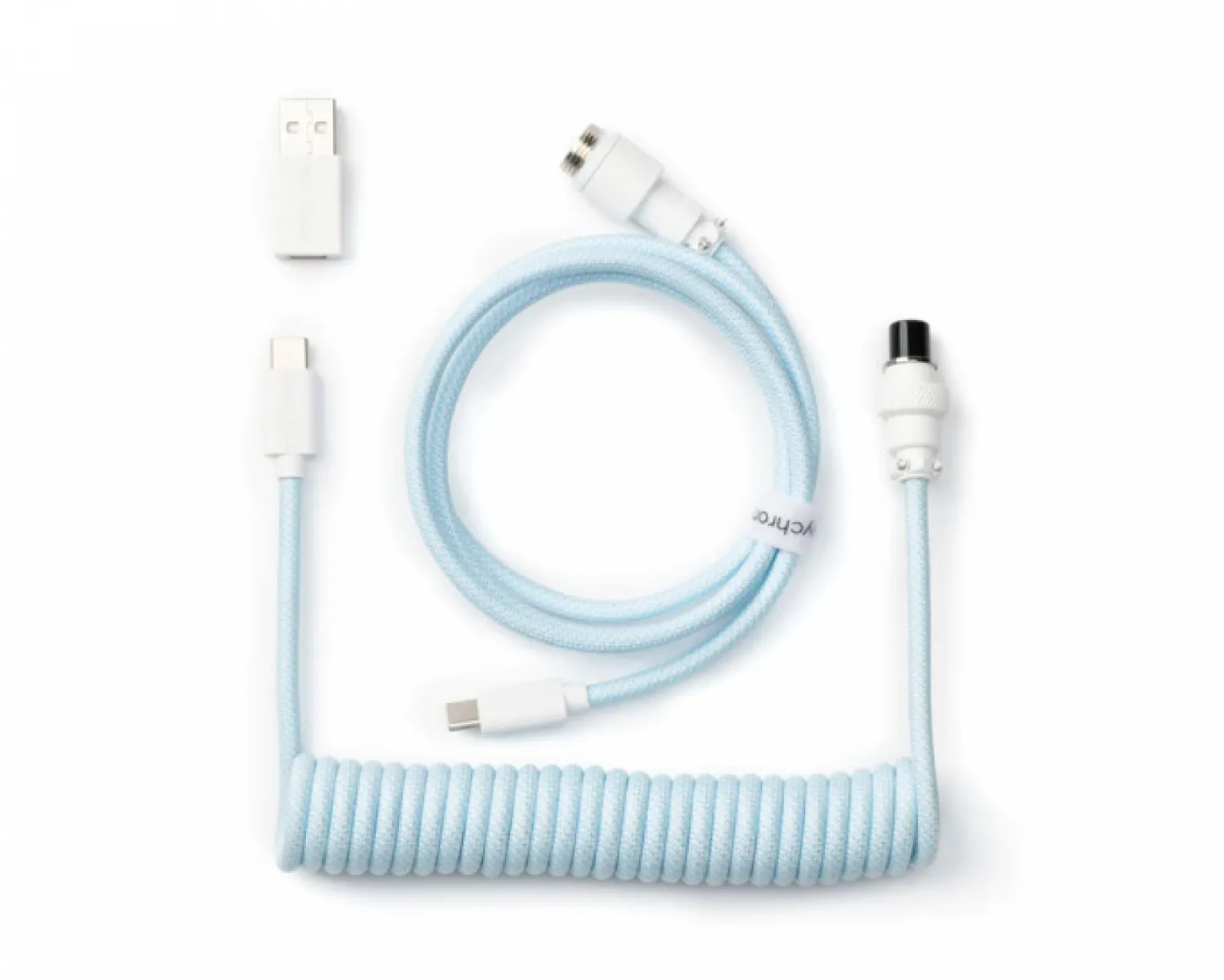 Custom Coiled Aviator Cable USB-C - Light Blue