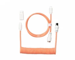 Custom Coiled Aviator Cable USB-C - Pink/Orange