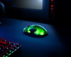 DM320 Wireless Semi-Transparent RGB Gaming Mouse - Black