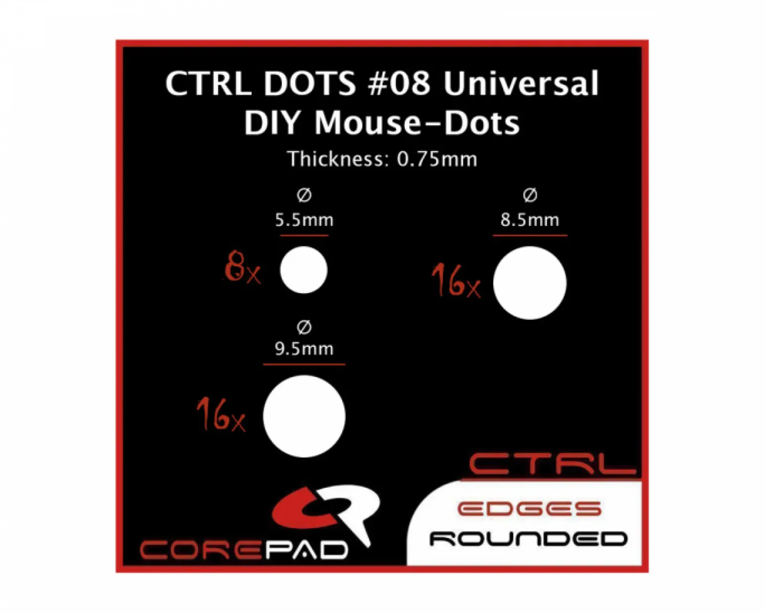 Dots CTRL - Universal DIY - Ø 5.5/8.5/9.5mm - 0.75mm