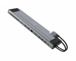 Dual-Monitor USB-C Docking Station M.2 nvme with 9 ports - Grey