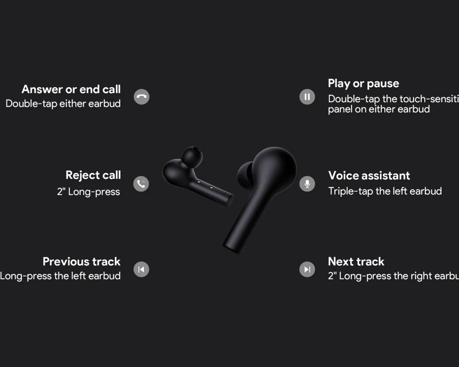 Earbuds EP-T21 True Wireless Headphones - Black