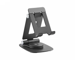 Foldable Aluminum Table and Phone Stand - Black