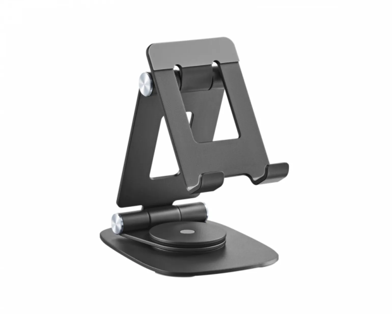 Foldable Aluminum Table and Phone Stand - Black