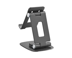 Foldable Aluminum Table and Phone Stand - Black