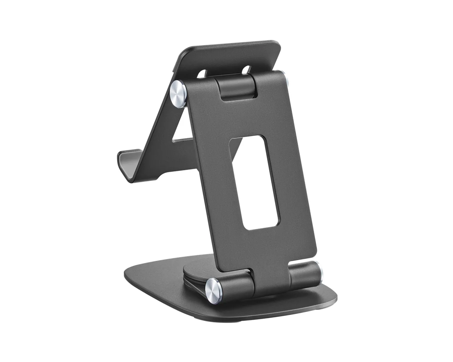 Foldable Aluminum Table and Phone Stand - Black