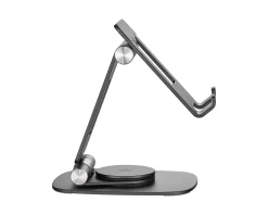 Foldable Aluminum Table and Phone Stand - Black