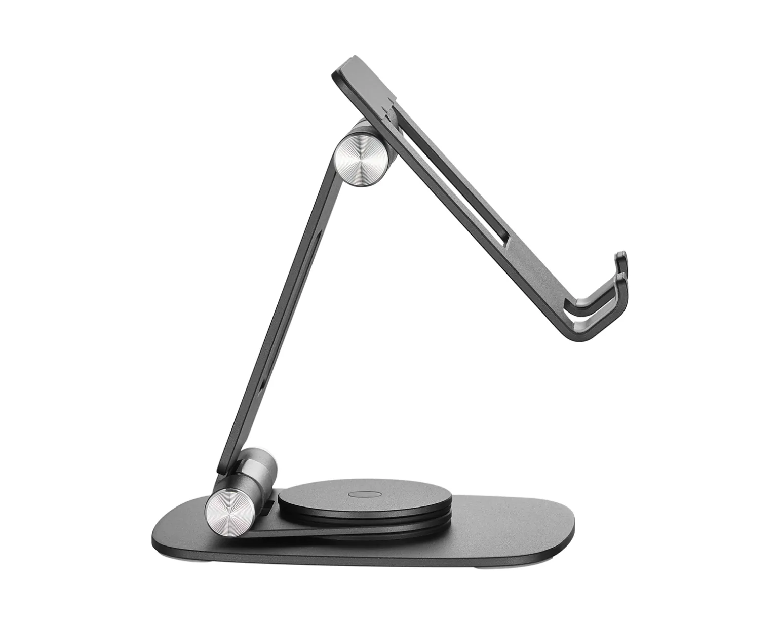Foldable Aluminum Table and Phone Stand - Black