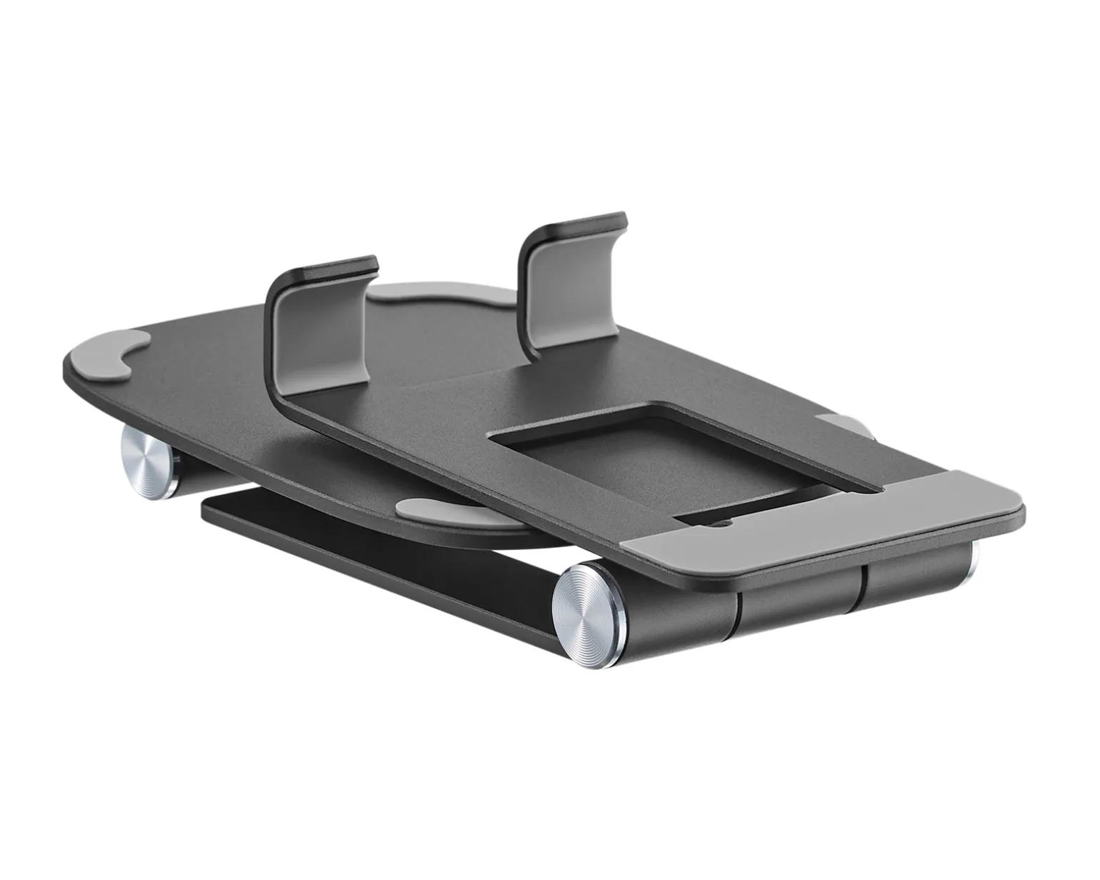 Foldable Aluminum Table and Phone Stand - Black