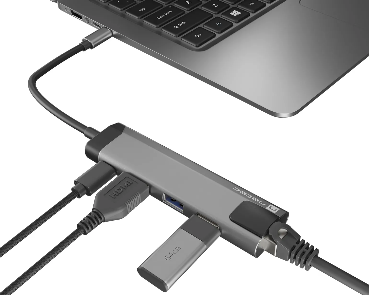 Fowler GO Hub USB-C Multiport Adapter 5 in 1 - USB-hub (100W)