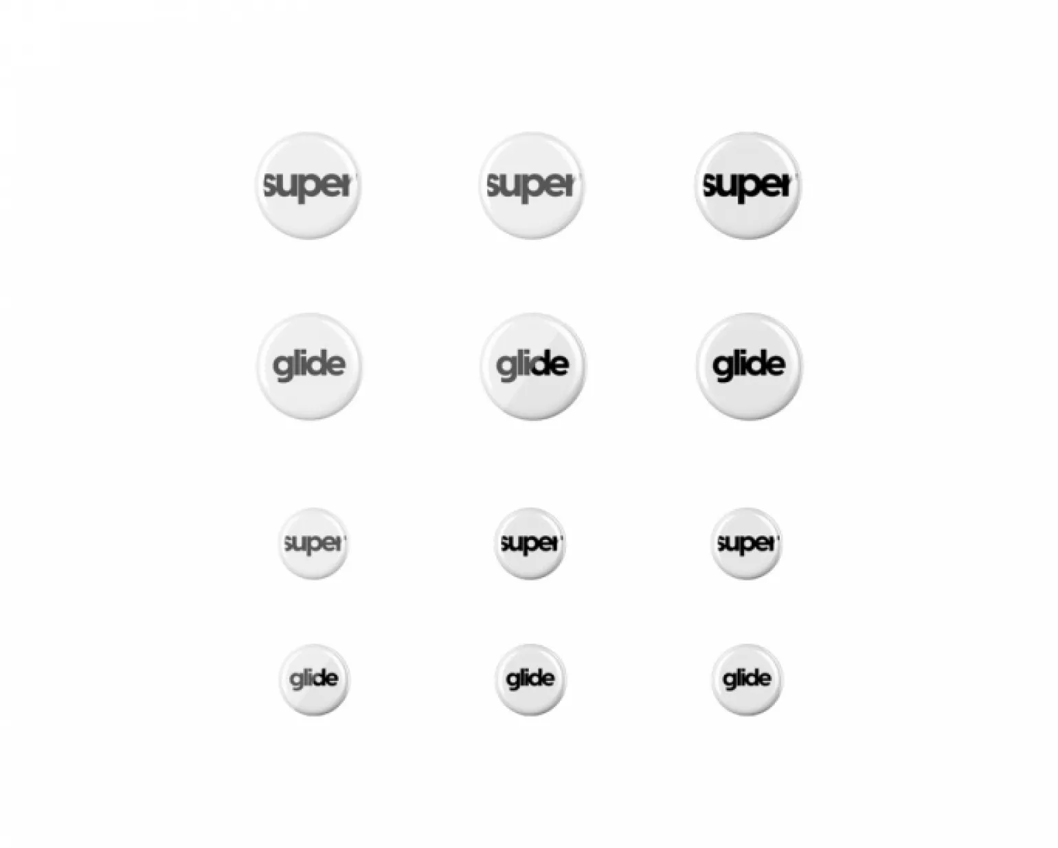 Glass Skates Dots - Universal - 6mm + 9mm - 12 pcs
