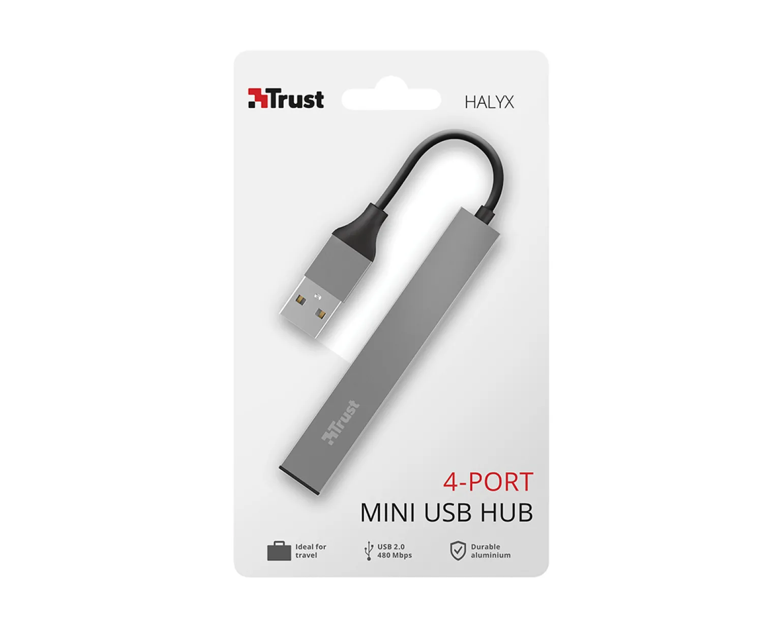 Halyx Aluminium Mini 4-Ports USB-A 2.0 Hub