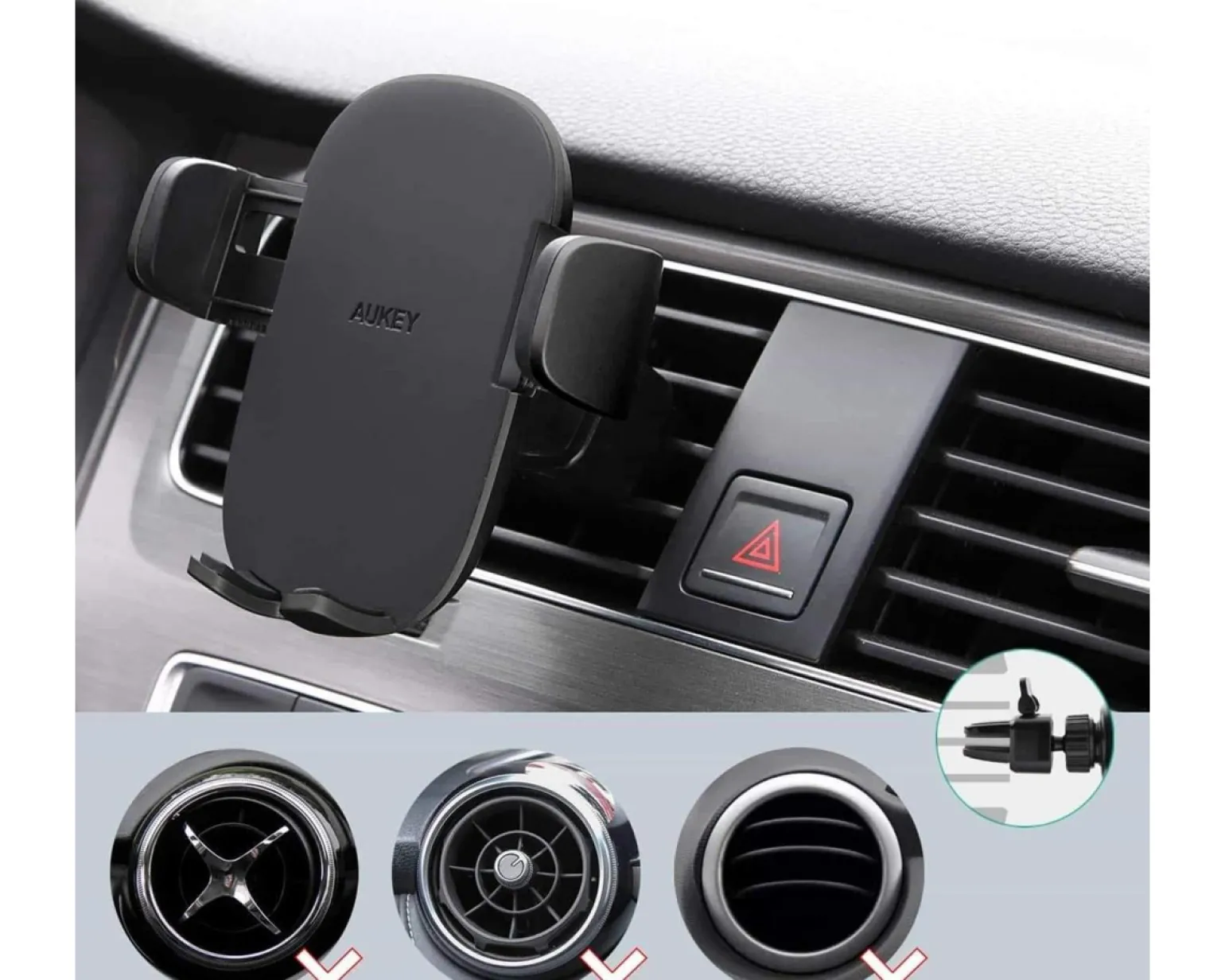 HD-C48 360° Car Air Vent Phone Holder - Black