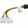HDD Molex (Male/Female) 3 Pin to BTX 6 Pin PSU Cable 15cm