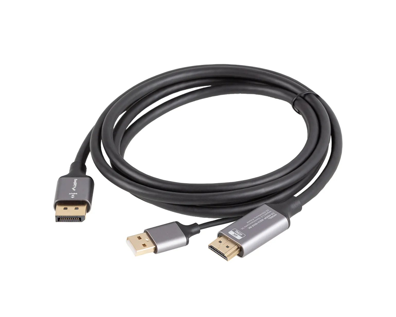HDMI to DisplayPort Cable 4K Black - 1.8m