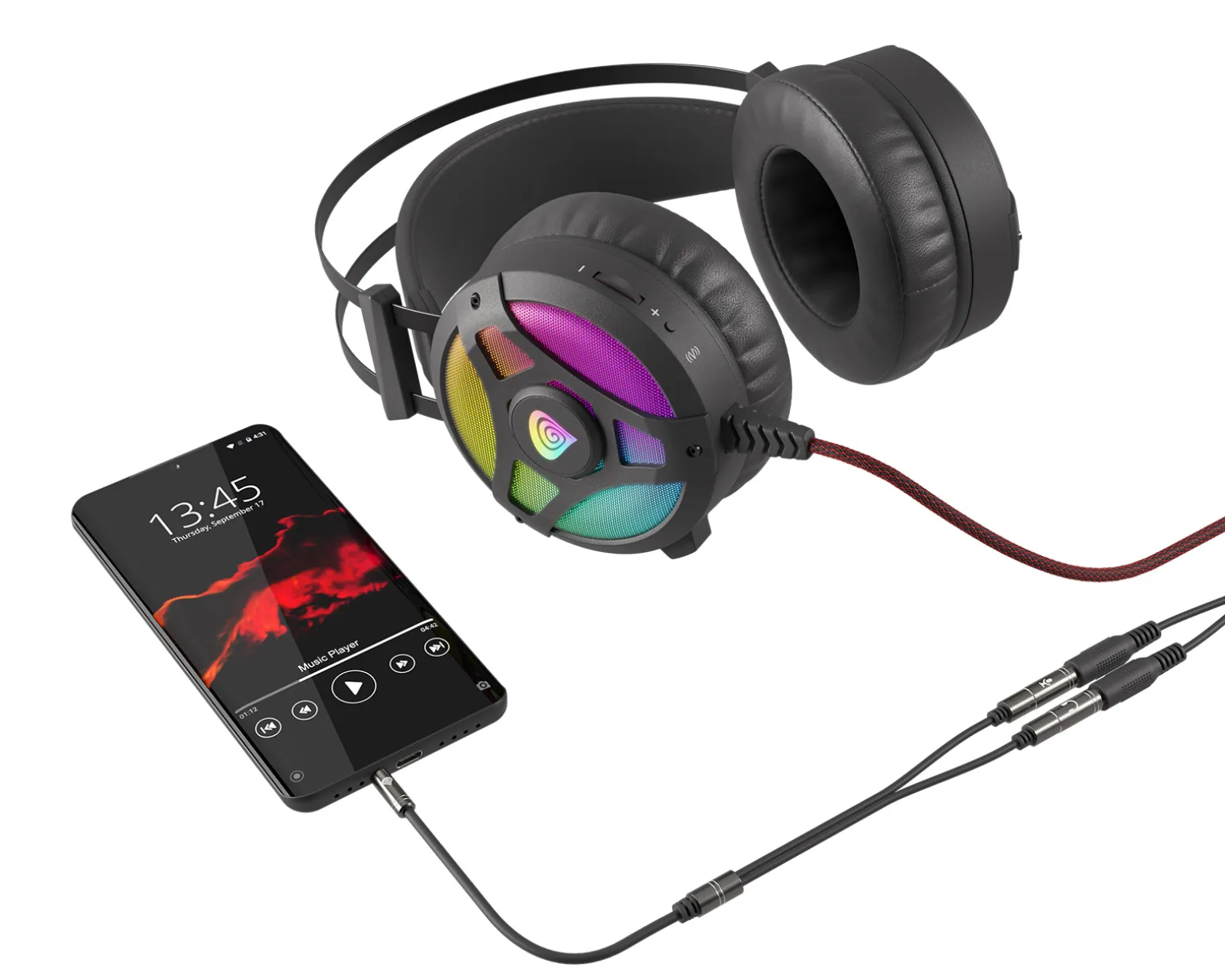 Headset & Sound Adapter 4-pin 3.5mm to 2x3.5mm