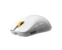 HELIX 8K Wireless Gaming Mouse - White [Yellow Scroll-Wheel]