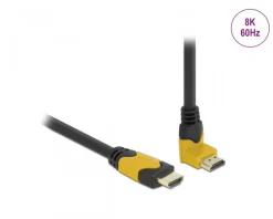 High Speed HDMI-Cable 2.1 Upwards angled - Black - 2m