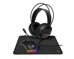 3 in 1 Gaming Kit with Headset, Mouse, Mousepad - GAM-131