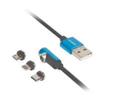 3in1 Premium Magnetic Angled Cable QC 3.0 - Blue