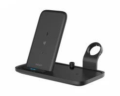 2-in-1 Wireless Charger, 10W, USB-C, Qi - Black