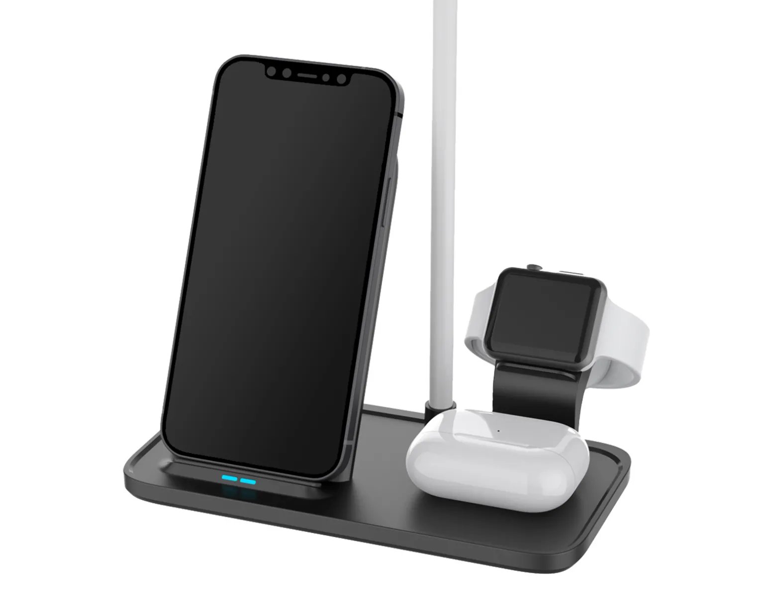 2-in-1 Wireless Charger, 10W, USB-C, Qi - Black