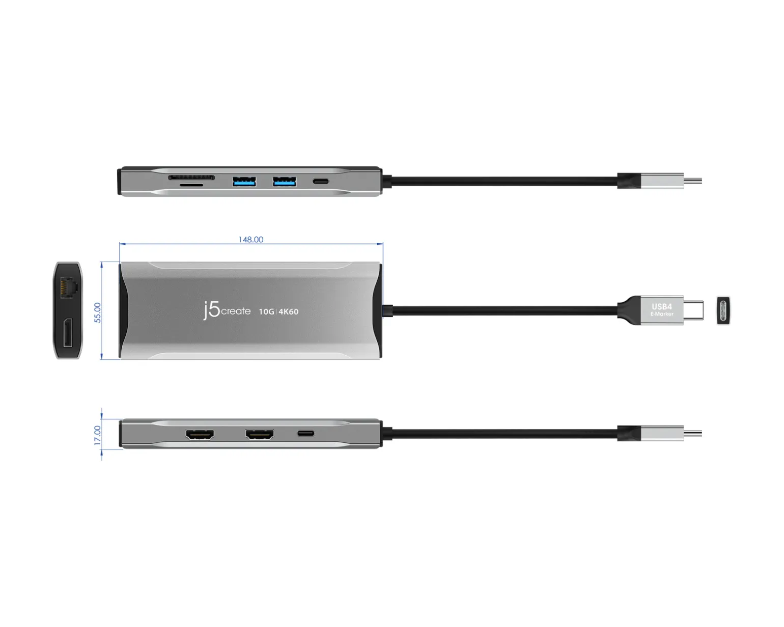 4K60 Elite USB-C Triple-Monitor 10Gbps Mini Dock