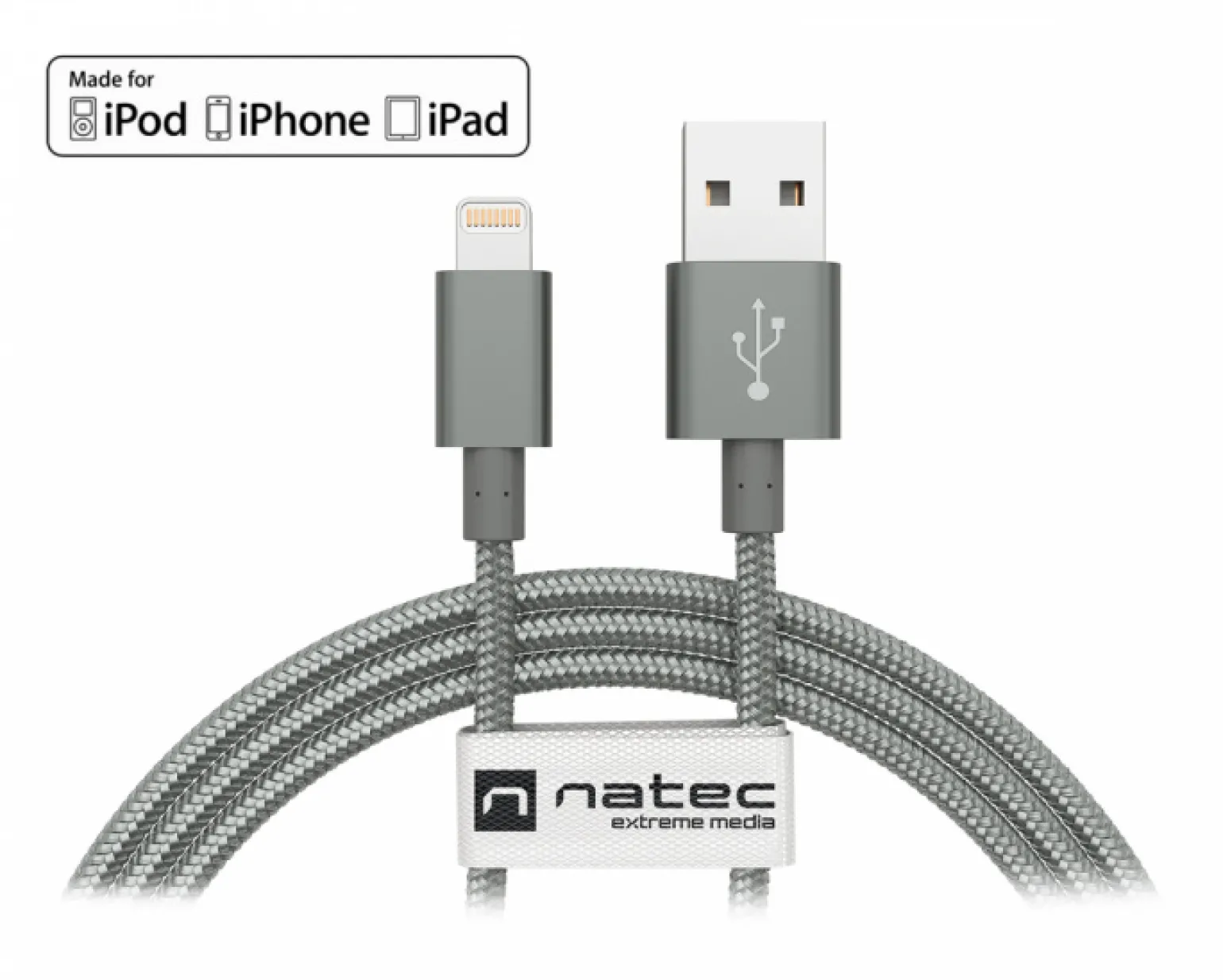 Lightning MFi Cable Nylon - Lightning to USB (1.5 m) Gray