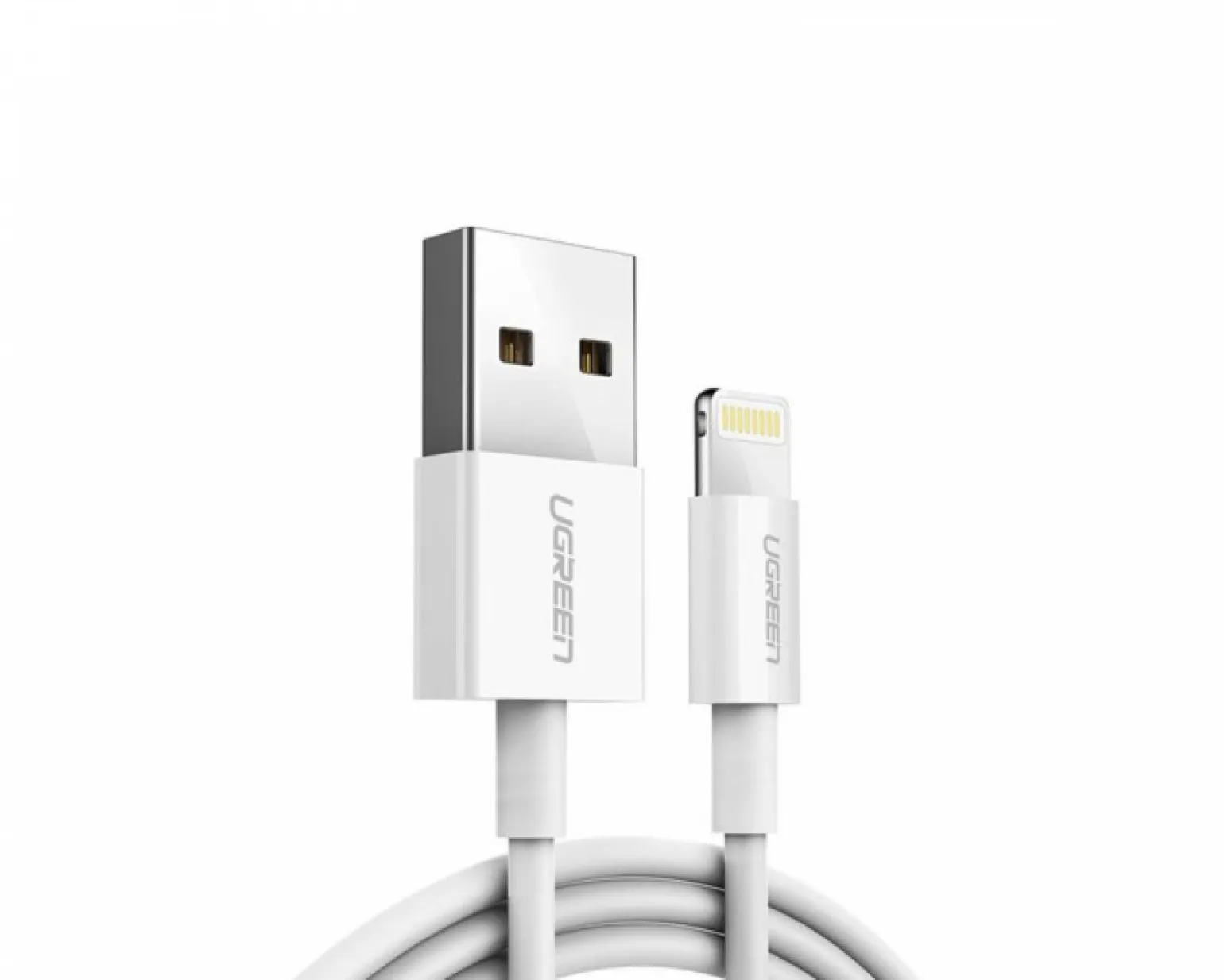 Nickel Plating ABS Shell USB-A to Lightning Cable 2m - White