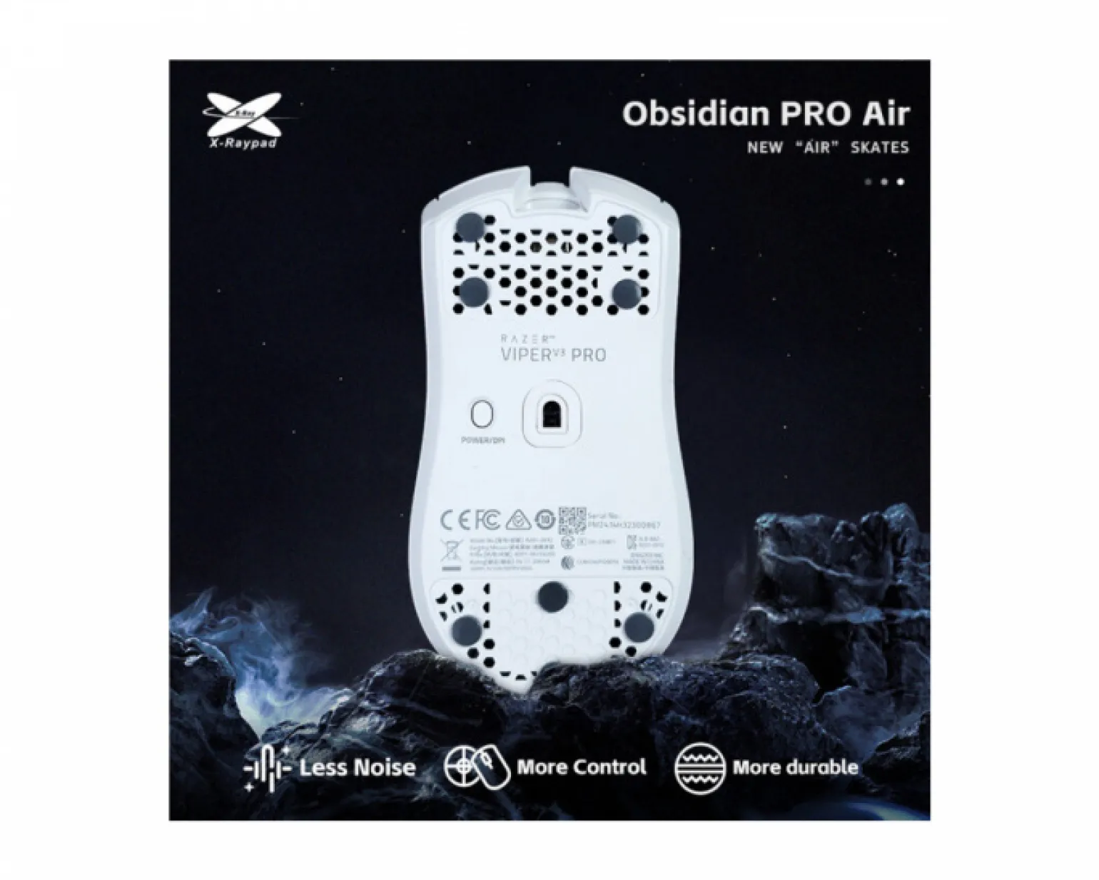 Obsidian Air Pro Mouse Skates - Universal Dots