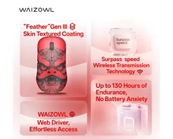 OGM Cloud 8K Wireless Gaming Mouse - Crimson Lion