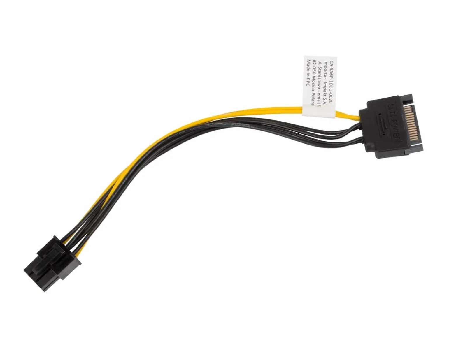 15-pin SATA (male) to 6-pin PCI Express (male) 20cm