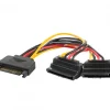 15-pin SATA (male) to 2x SATA (female) Angled 15cm