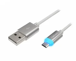 PRATI Charging Cable Micro USB to USB-A 2.0 - Silver LED 1m