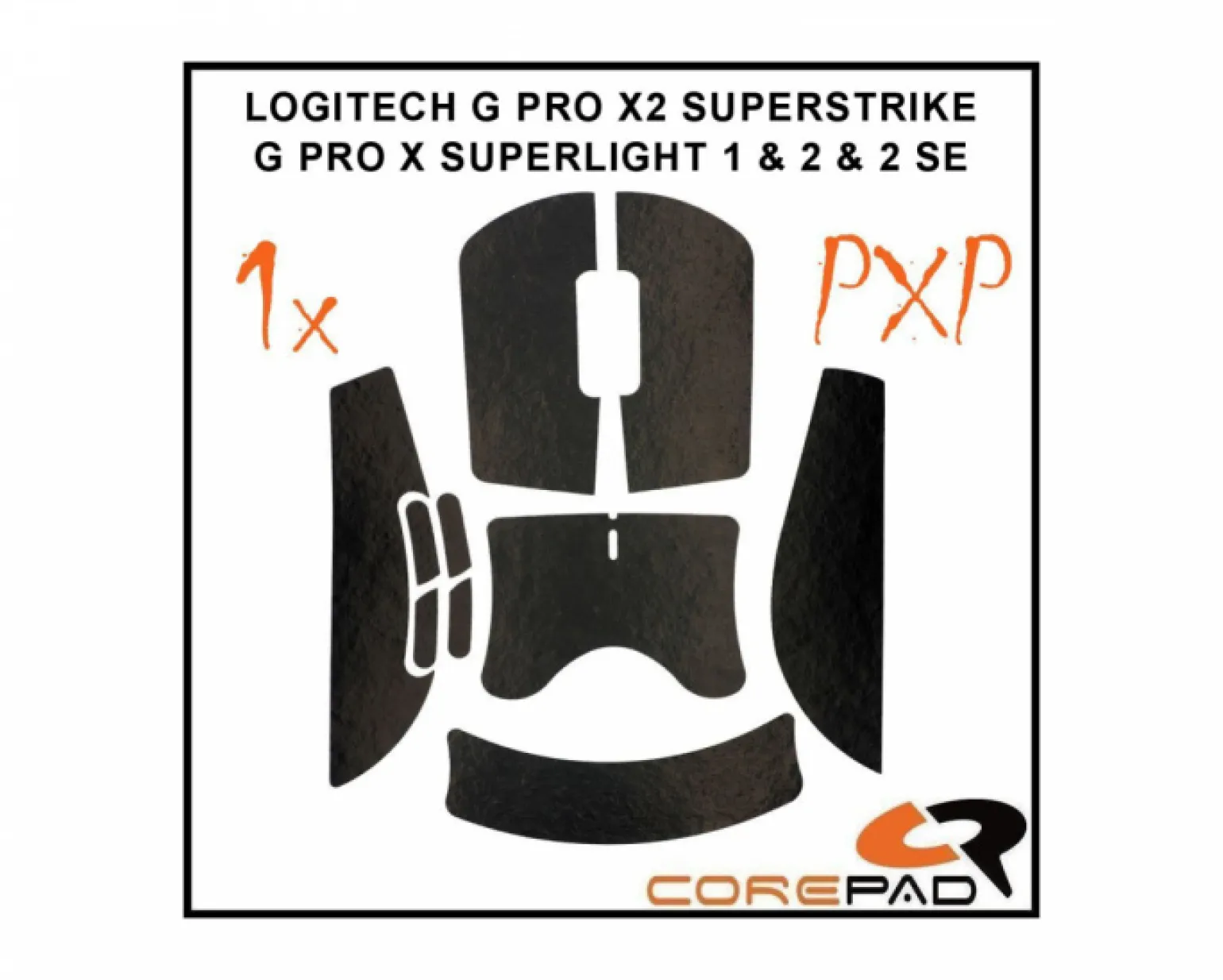 PXP Grips for Logitech G Pro X Superlight 2 - Black