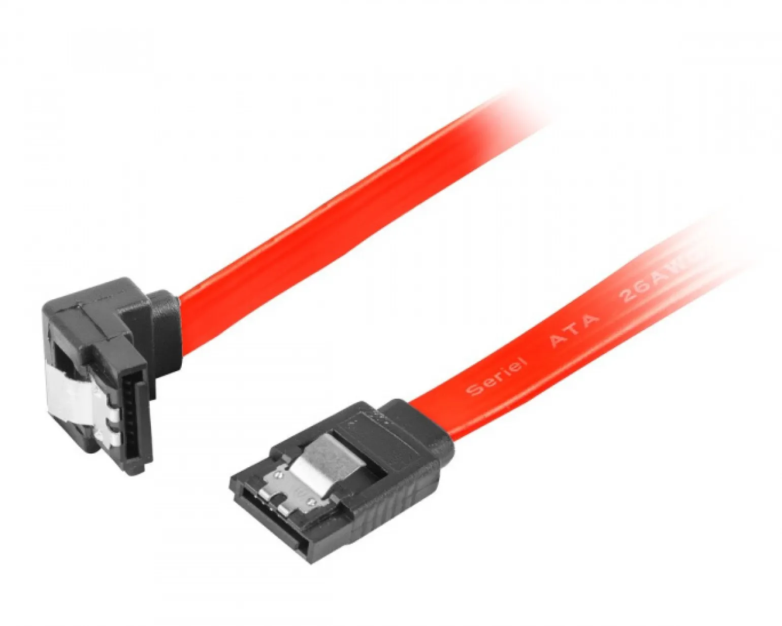 SATA 2 Angled (3GB/S) 100cm Metal Clips - Red