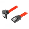 SATA 3 Angled (6GB/S) 50cm Metal Clips - Red