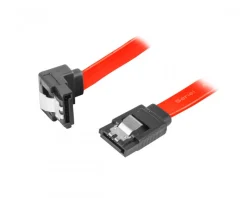 SATA 3 Angled (6GB/S) 50cm Metal Clips - Red